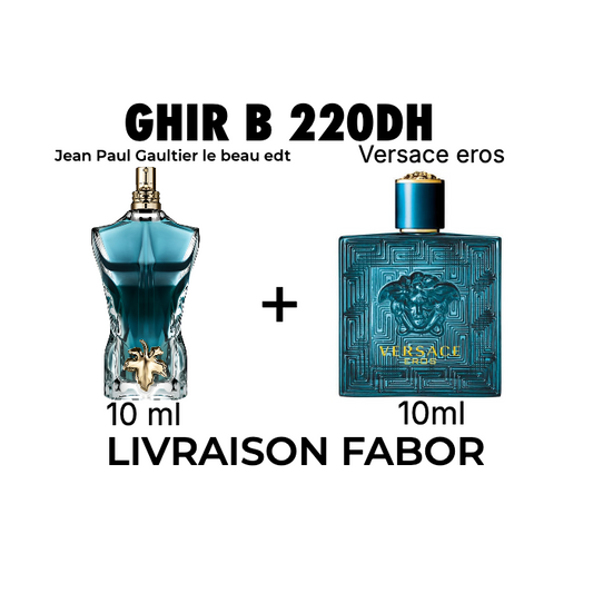 10 ml le beau edt + 10 ml versace eros